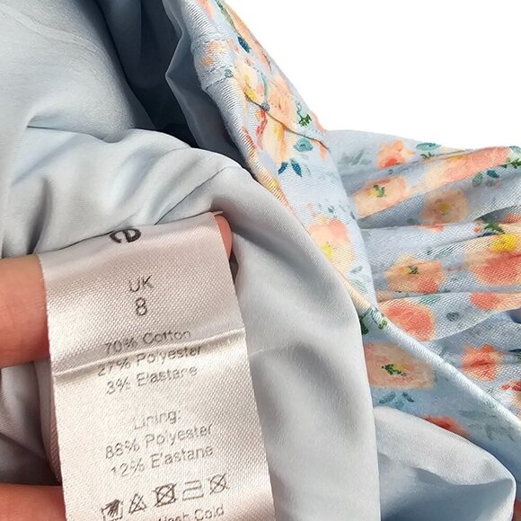 Lavish Alice Charles Balloon Sleeve Mini Dress Floral Size 4 Square Neck Corset - Picture 8 of 8